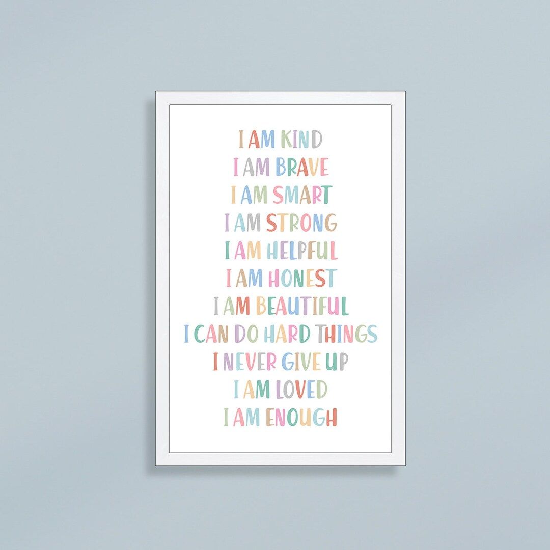 Affirmations Wall Art for Kid-inspirational Wall Art-wall - Etsy | Etsy (US)