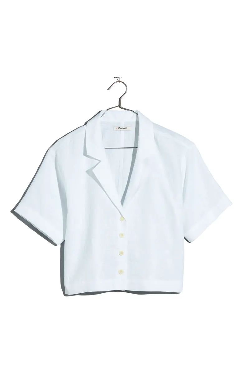 Resort Linen Crop Shirt | Nordstrom