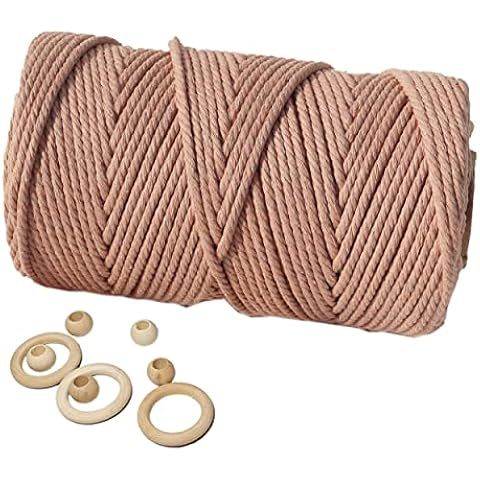 Brick Red Macrame Cord 3mm x 109Yards,Colored Cotton Rope Craft Cord Colorful Cotton Cord Twine f... | Amazon (US)