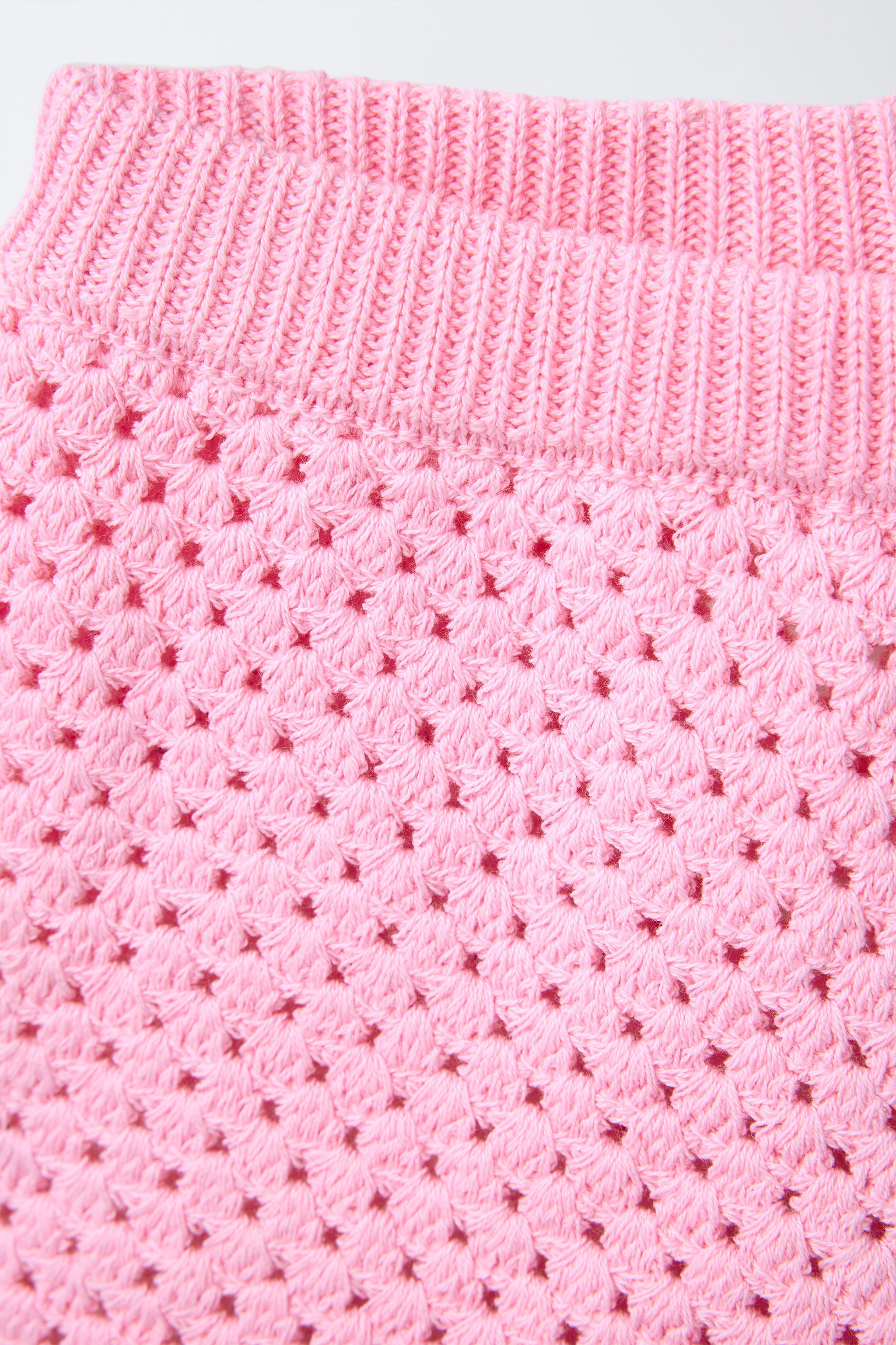 CROCHET KNIT SHORTS WITH FISH EMBROIDERY | Zara US