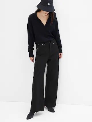 High Rise Wide-Leg Jeans with Washwell | Gap Factory