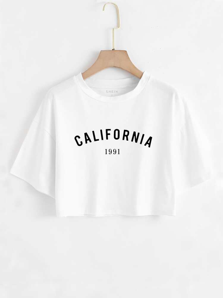 Letter Graphic Crop Tee | SHEIN