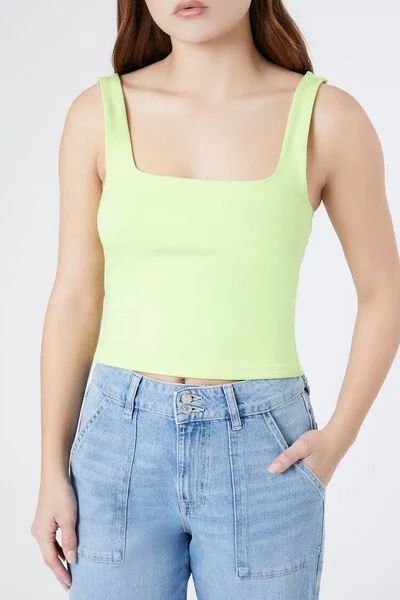 Cropped Rib-Knit Tank Top | Forever 21