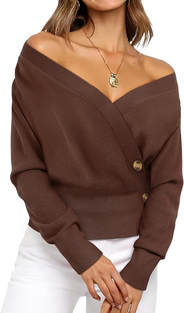 Timeson Womens Fall Sweaters 2025 Long Sleeve V Neck Business Casual Pullover Knit Tops | Amazon (US)