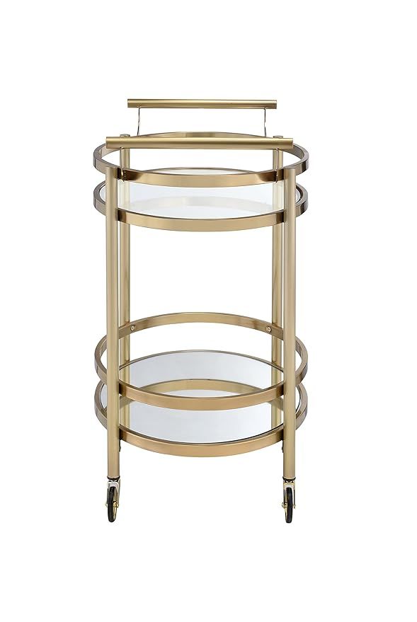 Acme Lakelyn Serving Cart, Clear Glass and Gold | Amazon (US)