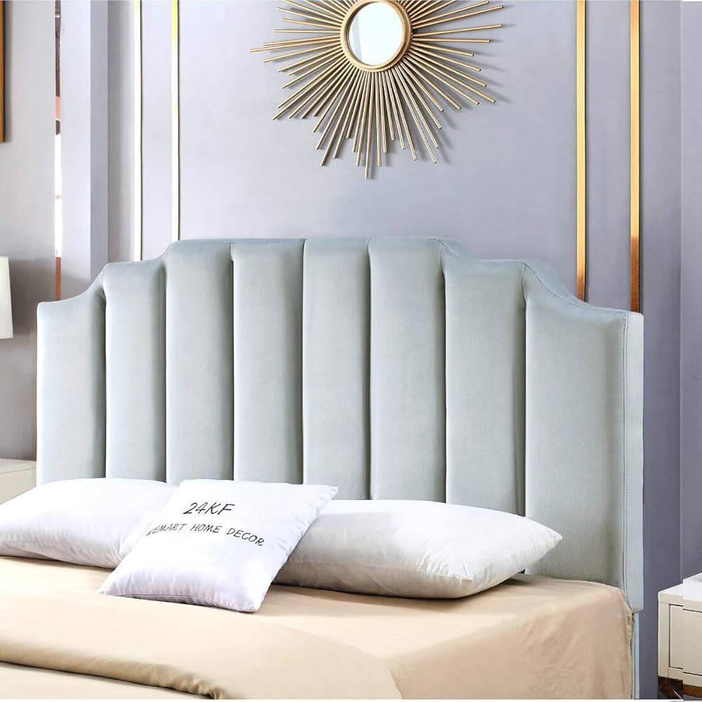 24KF Gray Velvet Upholstered Queen Size Headboard Full Size Headboard,Tufted Headboard for Queen ... | Amazon (US)