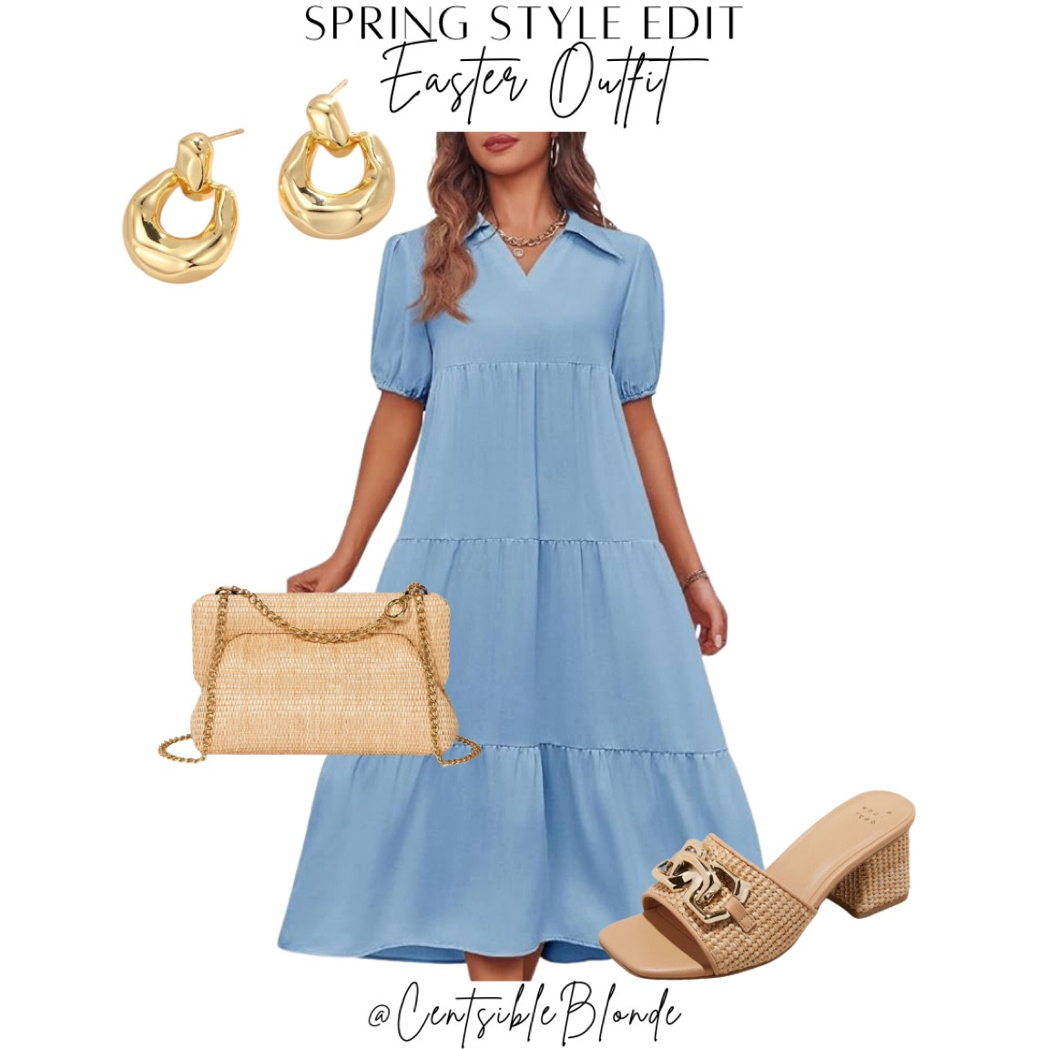 Spring outfit
Midi dress
Easter outfit
Church outfit
Brunch outfit
Heeled sandals
Dressy sandals
Gold earrings
Knocker earrings
Clutch
Flowy dress
Spring dress
Pullover dress
Mule sandals
Blue dress

#LTKfindsunder50 #LTKitbag #LTKshoecrush