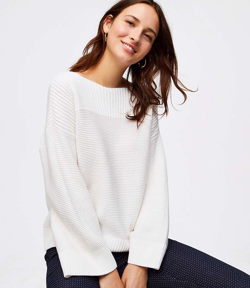Ribbed Boatneck Sweater | LOFT