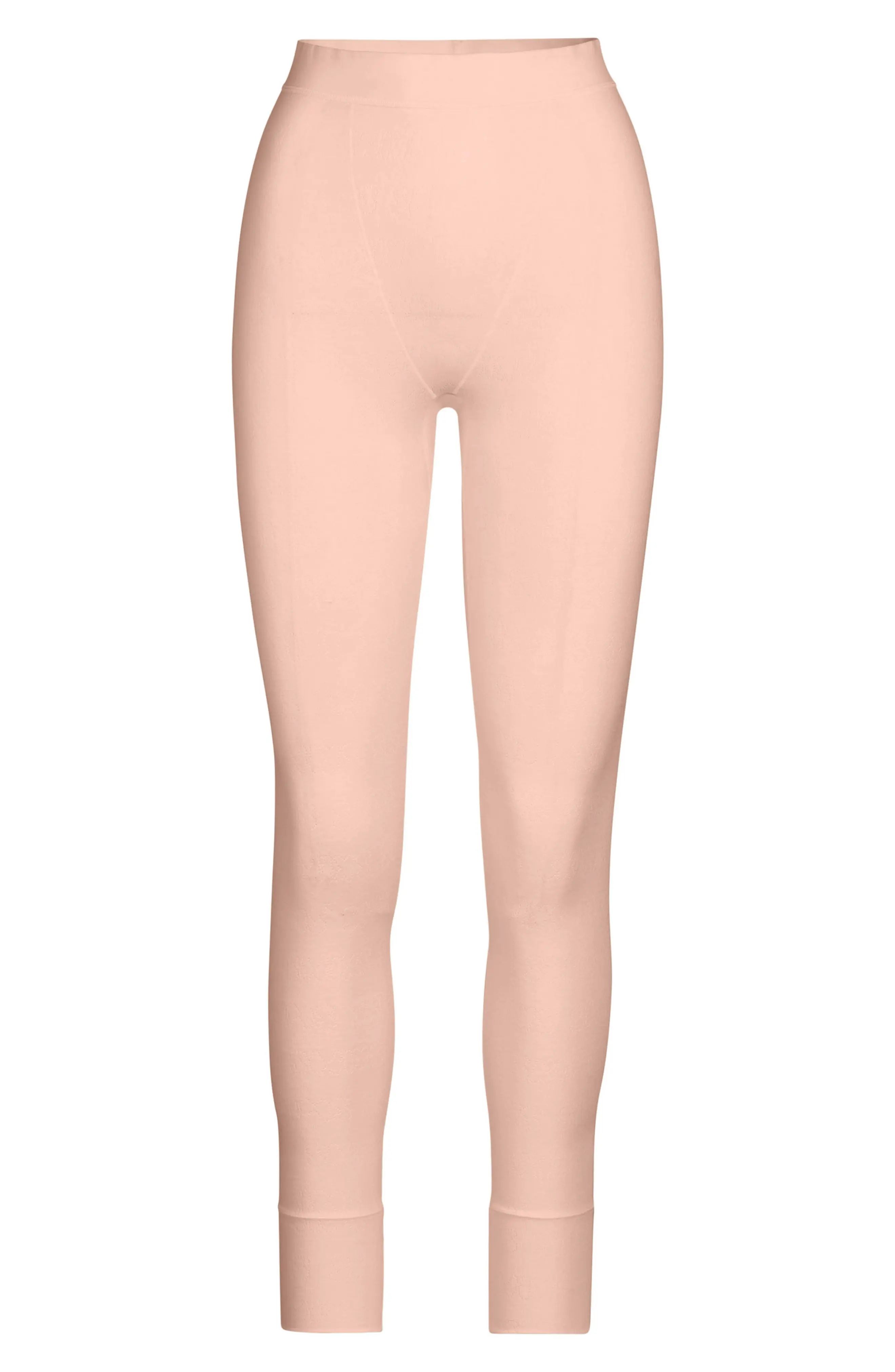 Women's Skims Logo Cotton Thermal Leggings, Size Large - White | Nordstrom