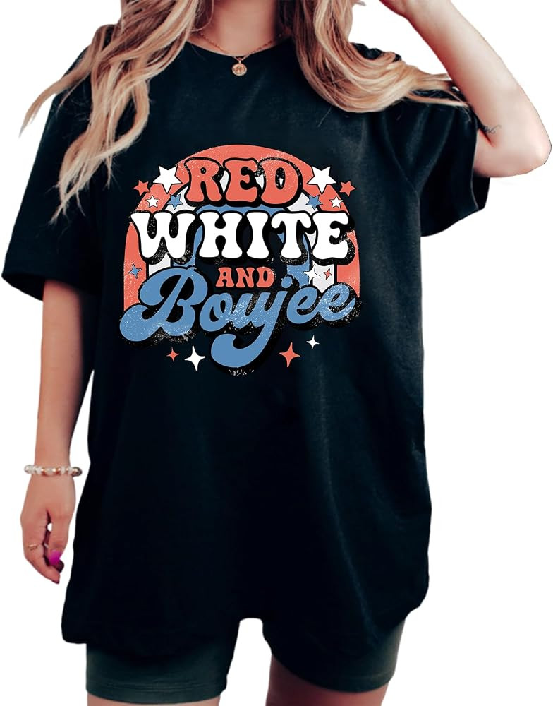4th of July Oversized Shirts USA American Flag Shirt Women Party in The USA T-Shirt Patriotic Shi... | Amazon (US)