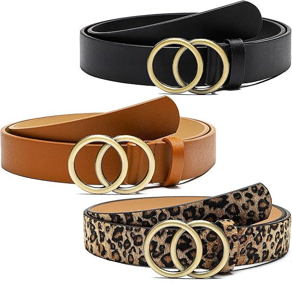 3 Pack Womens Faux Leather Belts  | Amazon (CA)