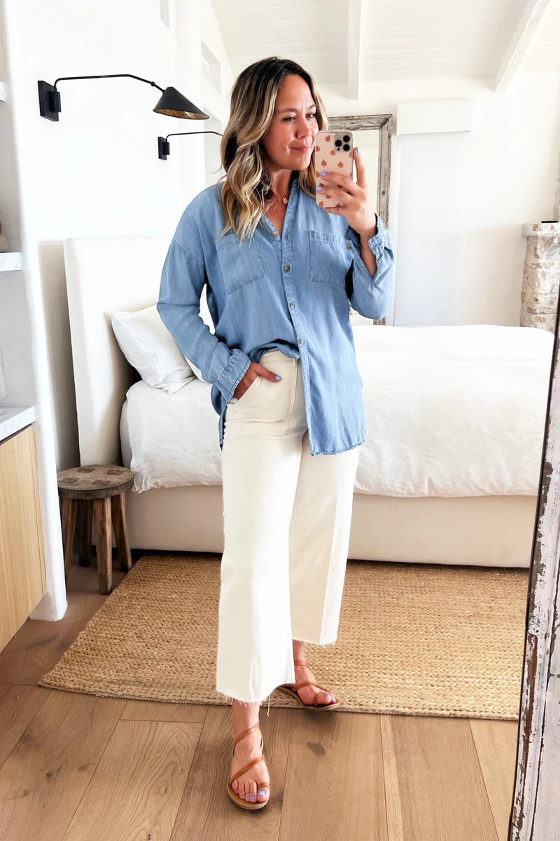 Ari Chambray Top | Carly Jean Los Angeles