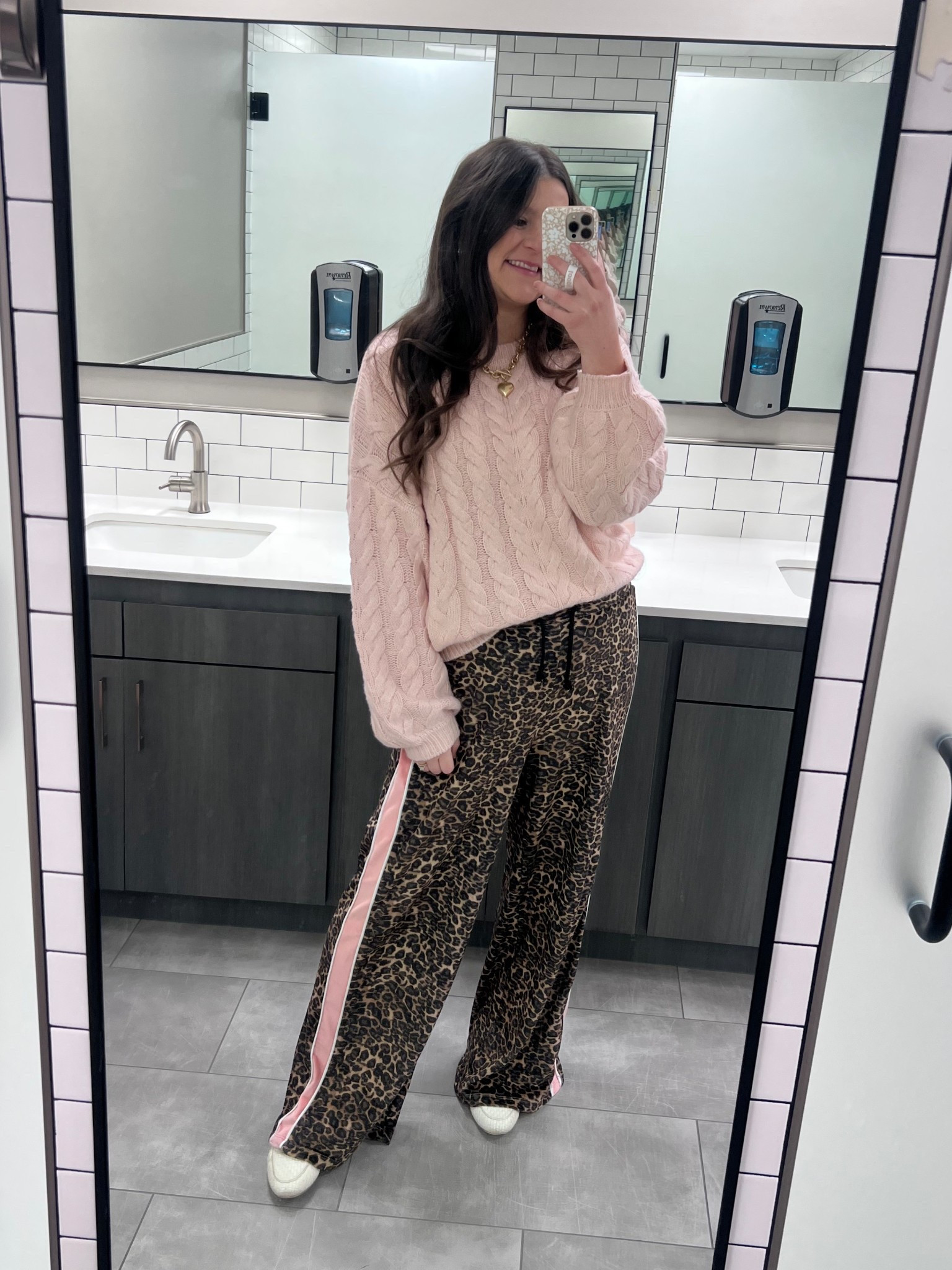 Cozy work ootd!! I’m all for comfy when it comes to workwear. Linking this exact outfit and some similar 🫶🏼

Medium in both the top & bottoms. 

Leopard print / leopard pants / leopard jeans / barrel jeans / Amazon fashion / Amazon style / pink sweater / heart necklace / Valentine’s Day outfit / Valentine’s Day sweater / teacher outfit / mom outfit / mom style / workwear / work outfit / comfy workwear / mom workwear 

#LTKValentine #LTKootd #LTKWorkwear