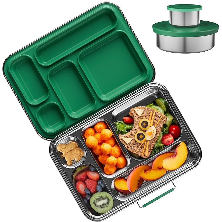 Stainless Steel Bento Box Kids, Kids Metal Bento Lunch Box BPA Free Lunch Box Containers 304 Stai... | Amazon (US)
