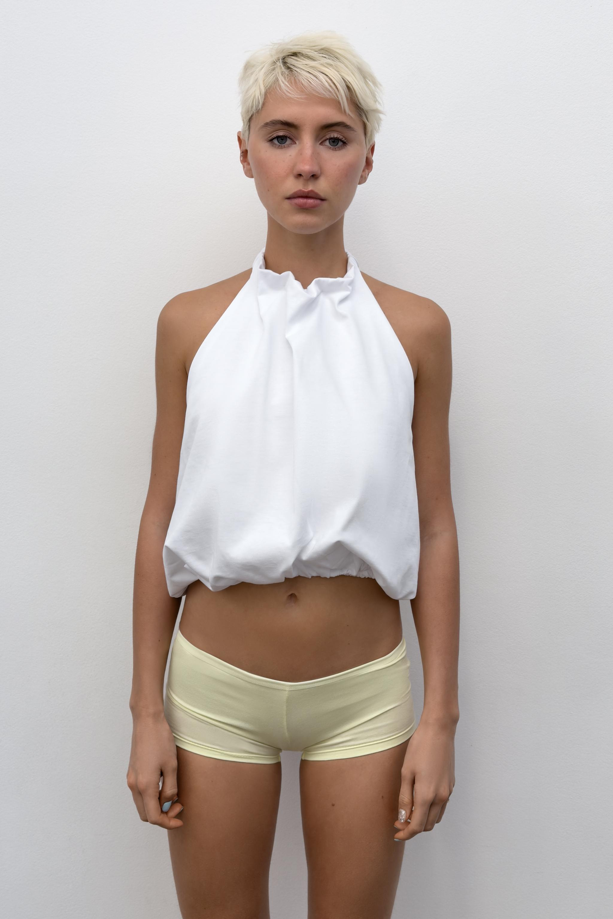 HEAVY COTTON BALLOON HALTER TOP | Zara US