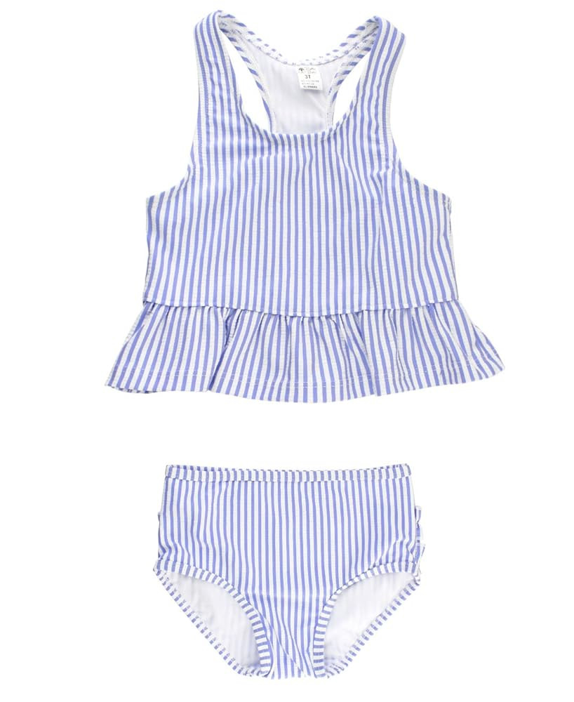 RuffleButts Girls UPF50+ Sun Protection One Shoulder Ruffle Tankini Two Piece Swimsuit | Amazon (US)
