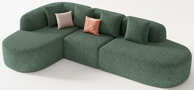 114 Inch Boneless Couches for Living Room,Modern Modular Sectional Sofa with Chaise,L-Shape Cloud... | Amazon (US)