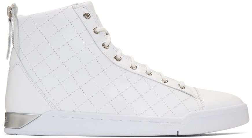 Diesel White Diamond High-top Sneakers | SSENSE