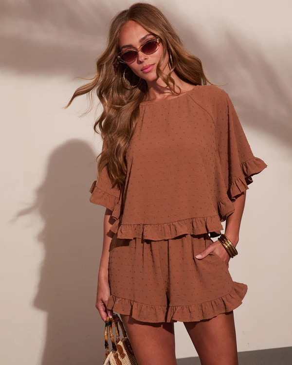 Sun Flare Ruffle Cape Style Top | VICI