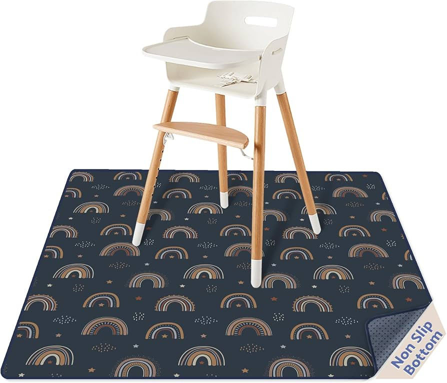 Baby Splat Mat for Under High Chair, 51 x 51 Inch Splash Mat, Waterproof and Washable Spill Mat, ... | Amazon (US)