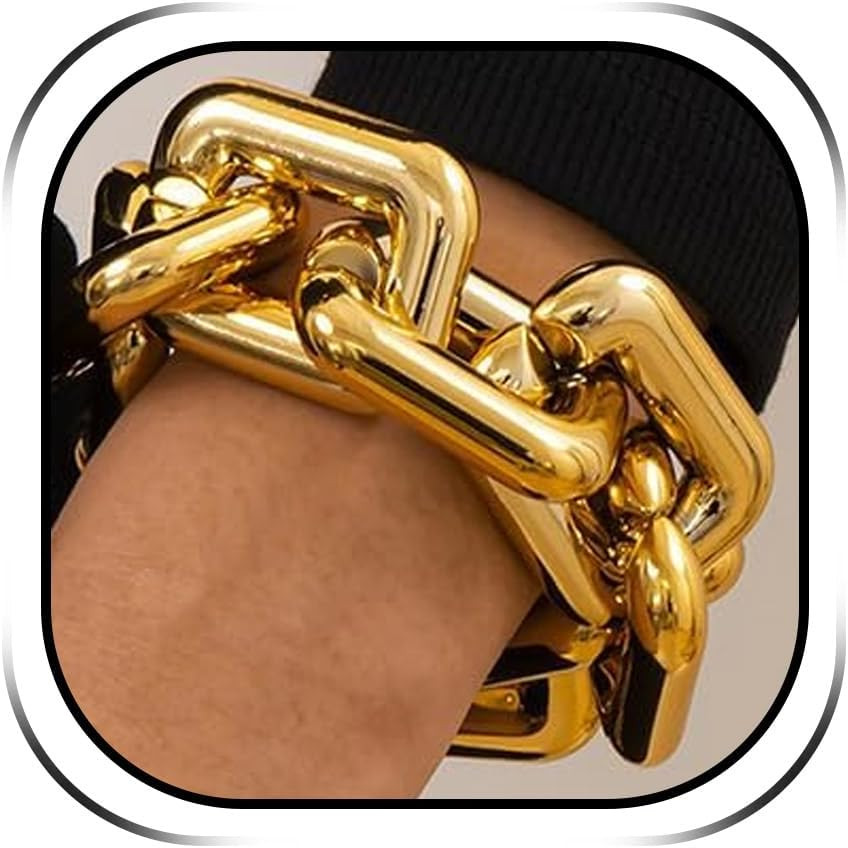 Chunky Gold Bracelet Statement Bracelets Chunky Chain Bracelets Statement Dainty Gold Bracelet for Women Trendy 2026 Birthday Gifts | Amazon (US)