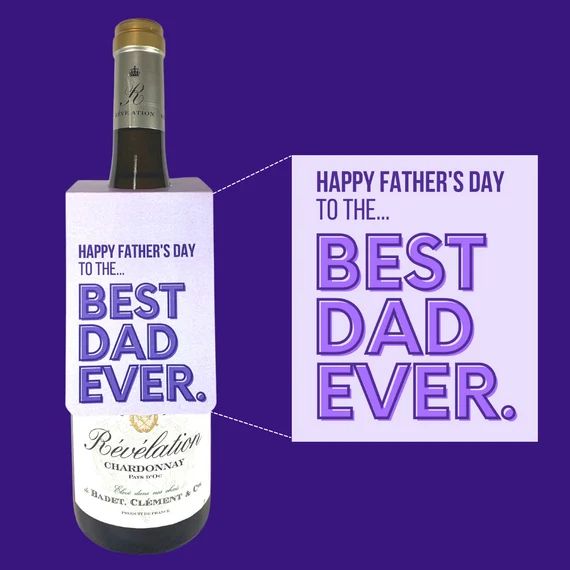 Best Dad Ever Wine Tag / Wine Label. Gift for Fathers Day. | Etsy | Etsy (US)