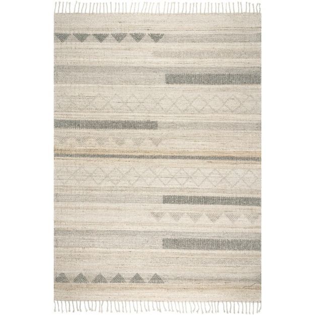 Geometric Stripes Wool Tassel Area Rug, 6' x 9' | Target