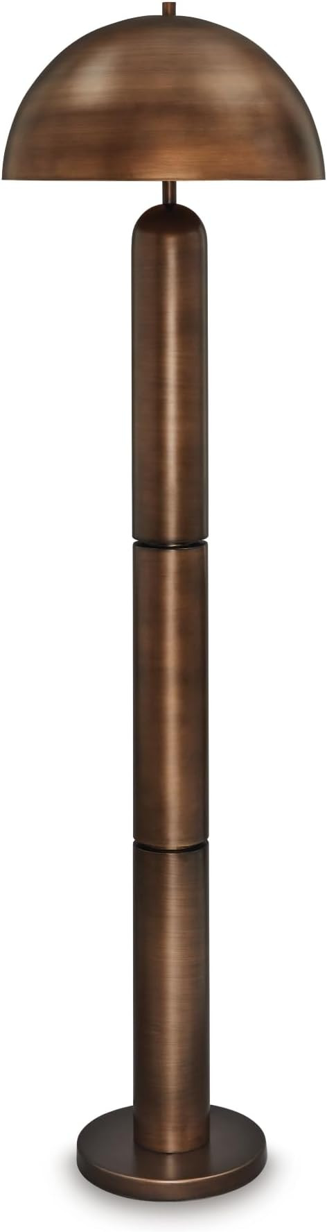 Signature Design by Ashley Wendfield Industrial Metal Floor Lamp with Dome Shade, Metallic | Amazon (US)