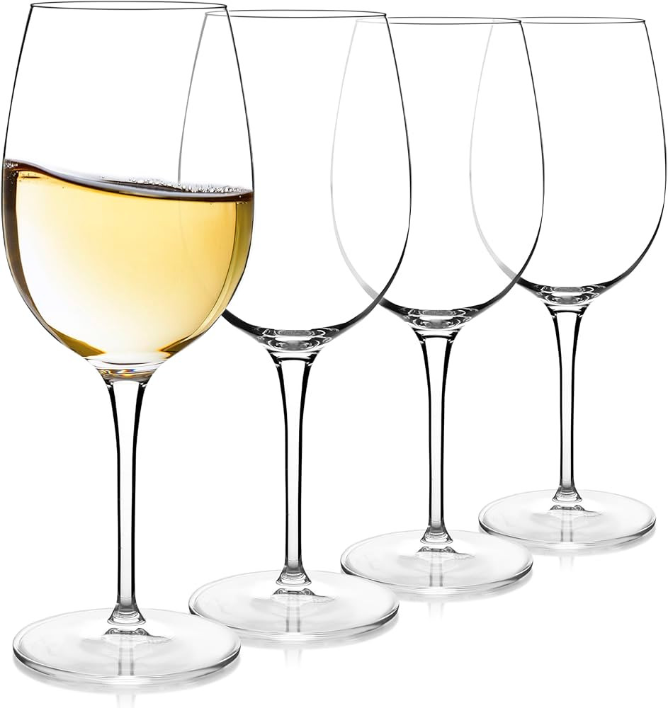 Luigi Bormioli Crescendo 13-Ounce Chardonnay Wine Glasses, Set Of 4, Crystal SON-hyx Glass, Made ... | Amazon (US)