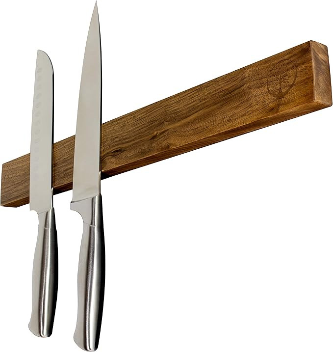 Walnut Magnetic Knife Bar | 18 Inch | Powerful Magnetic Bar in Premium Walnut Hardwood | Multipur... | Amazon (US)