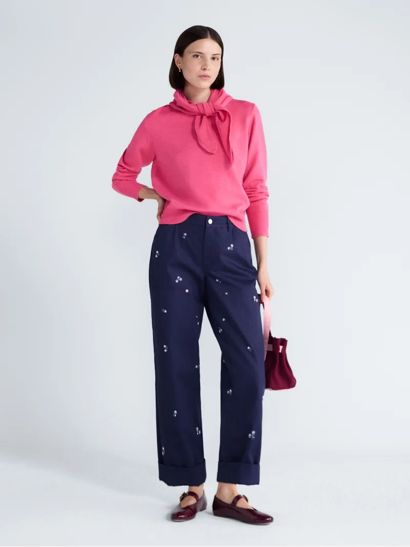 Free Assembly Women's and Women's Plus Cropped Crewneck Sweater with Scarf, Lightweight, Sizes XS... | Walmart (US)