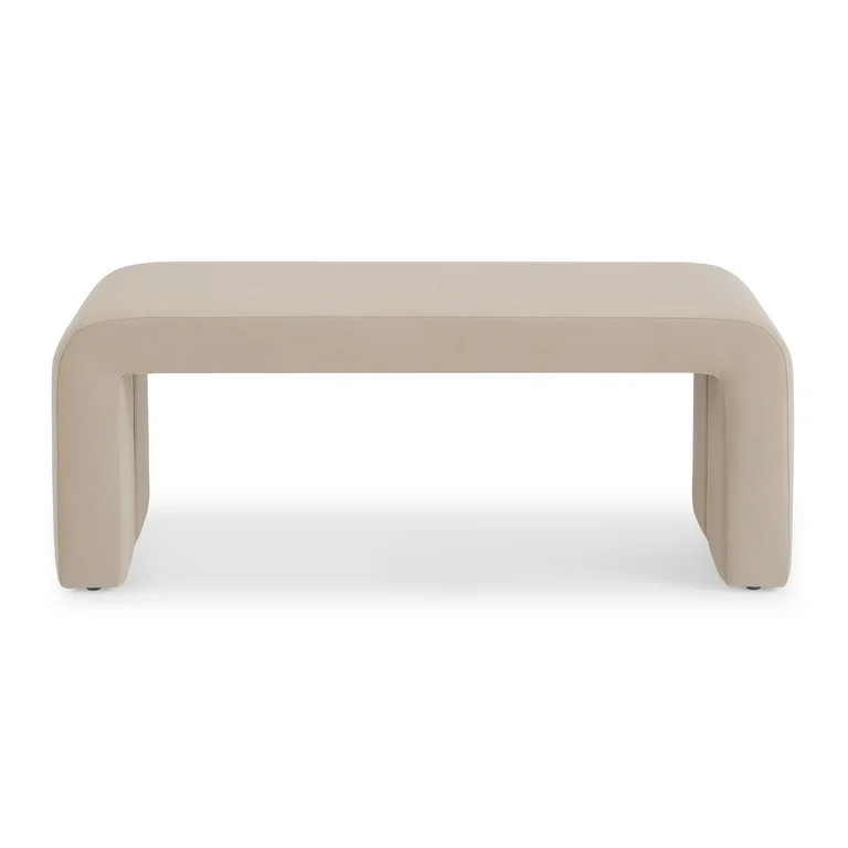 Better Homes & Gardens Juliet Velvet Waterfall Bench, Beige | Walmart (US)
