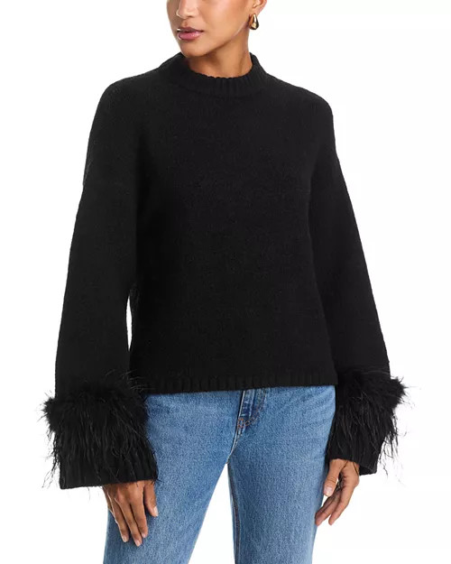 WAYF Pia Feather Trim Sweater   | Bloomingdale's Women | Bloomingdale's (US)