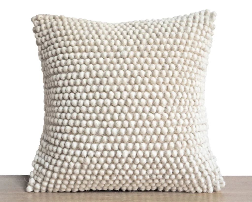 Cream Wool and Cotton Nubby Handwoven Pillow Cover | Coterie, Brooklyn