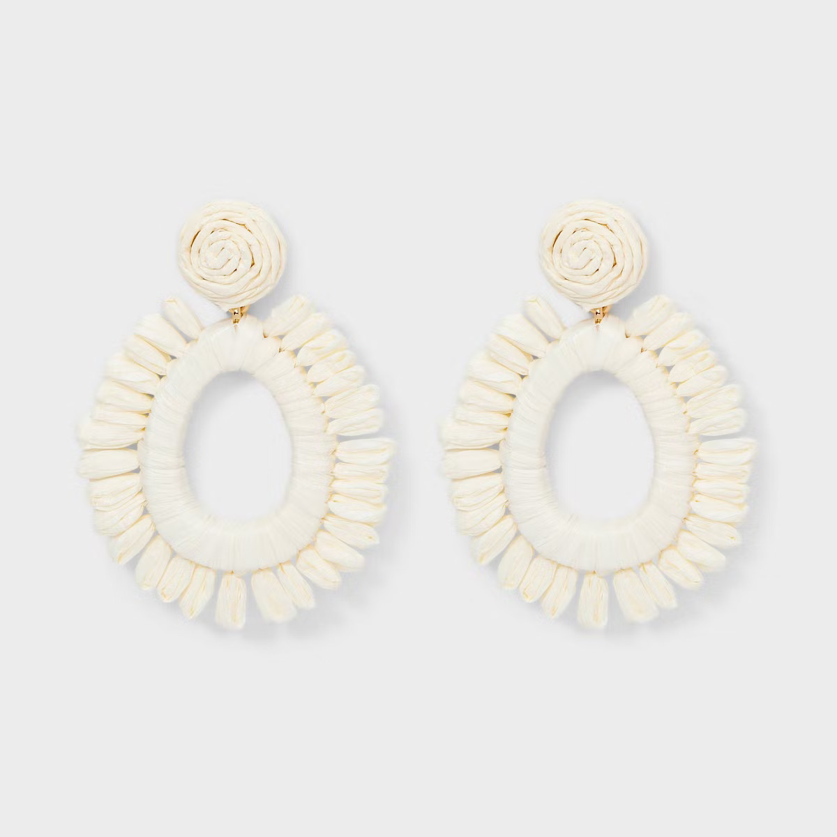 SUGARFIX by BaubleBar Fringe Hoop Statement Earrings - Ivory | Target