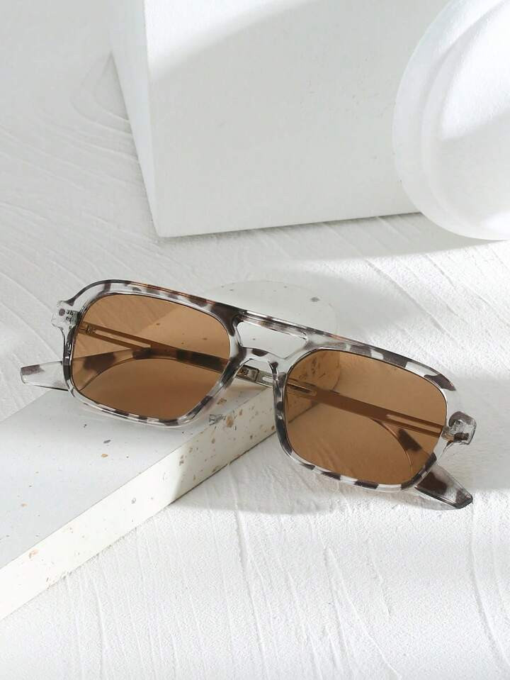 Trendy Square Frame Fashion Glasses Tinted Lens Perfect For Parties, Costumes & Gifts Boho Shades... | SHEIN
