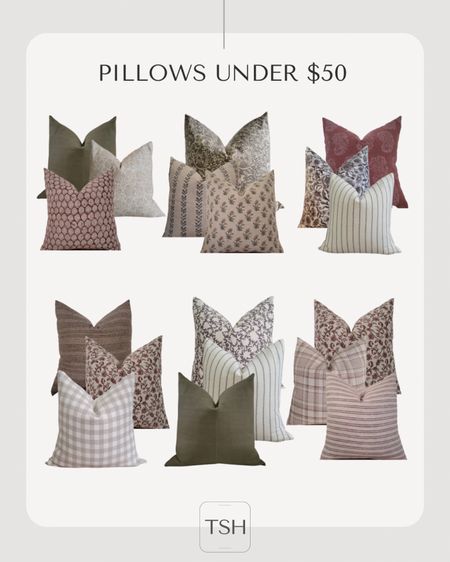 Pillow covers under $50!!  Living room decor, home decor, bedroom decor 

#LTKFind #LTKunder50 #LTKhome