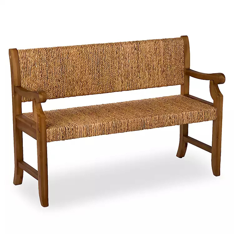 New! Camden Natural Woven Bench | Kirklands
