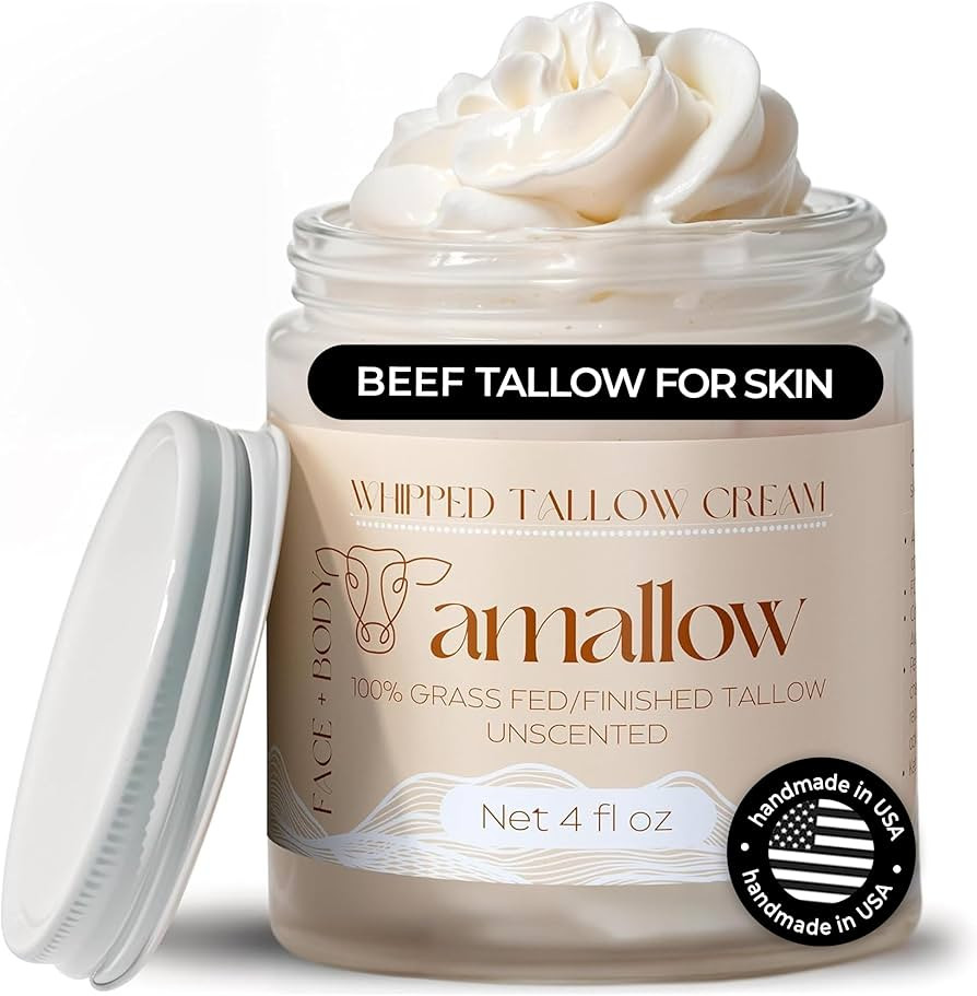 100% Grass Fed Beef Tallow for Skin Care - Face + Body - Whipped Moisturizer for Sensitive Skin -... | Amazon (US)