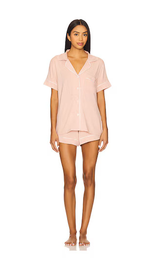 Gisele Relaxed Short Pj Set in Velvet Pink & Ivory | Revolve Clothing (Global)