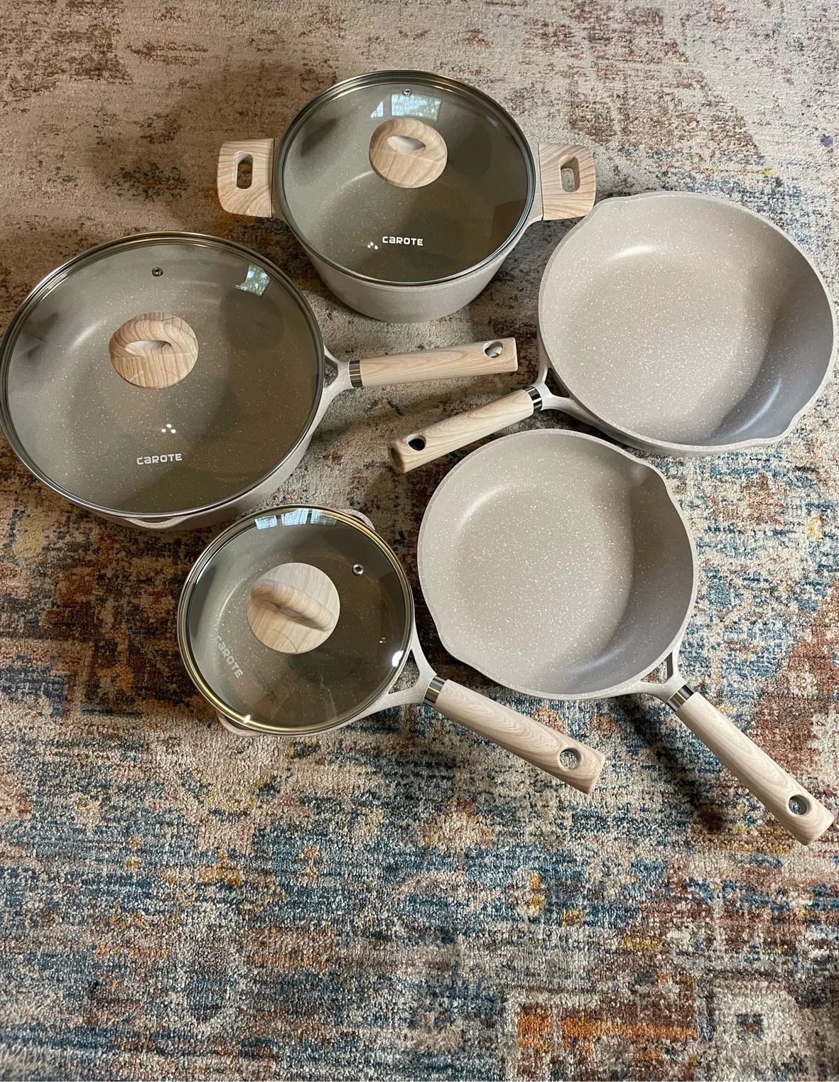  CAROTE Pots and Pans Set, Ceramic Nonstick Cookware