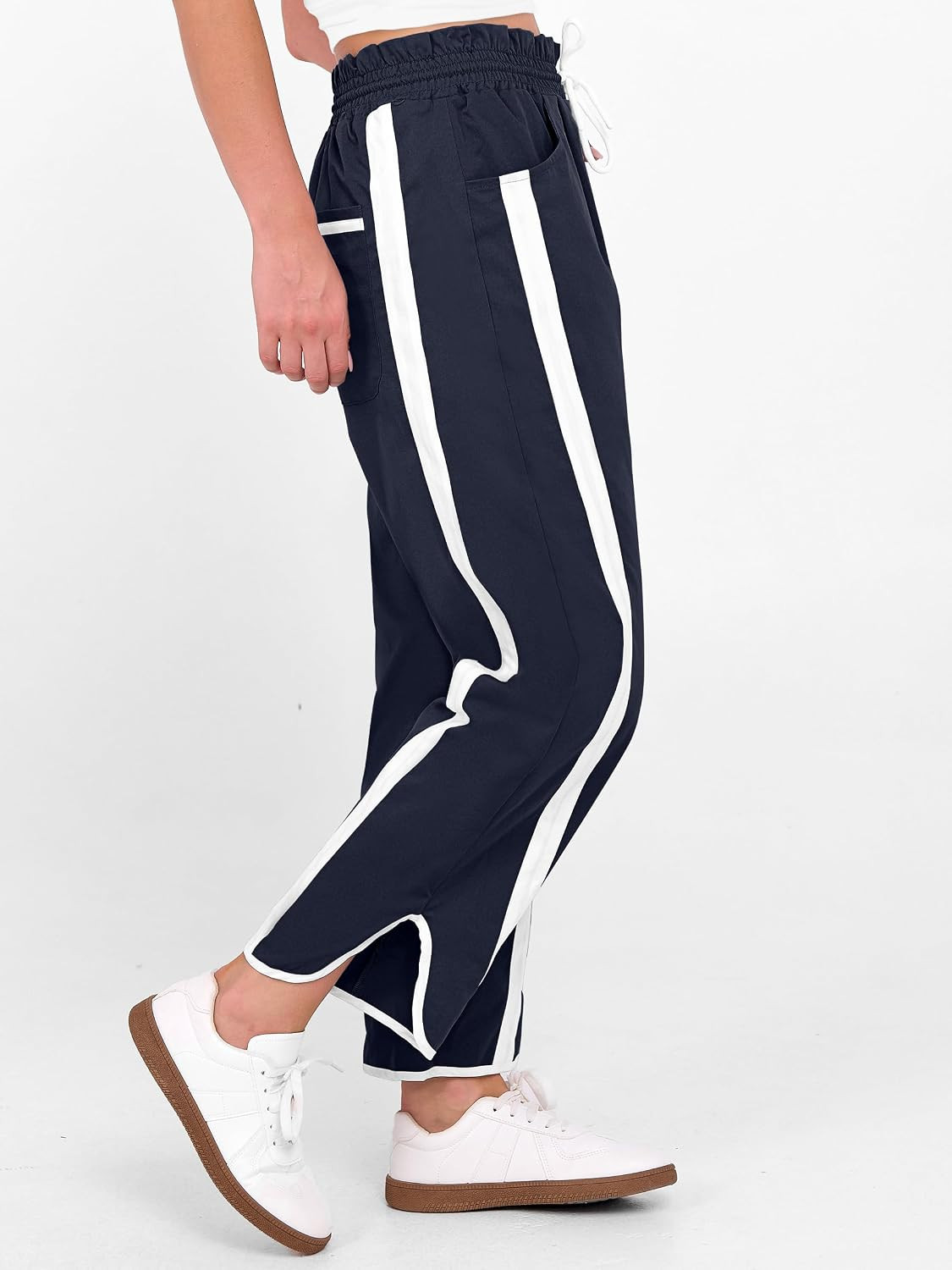 ANRABESS Track Pants for Women Wide Leg Striped Pants | Amazon (US)