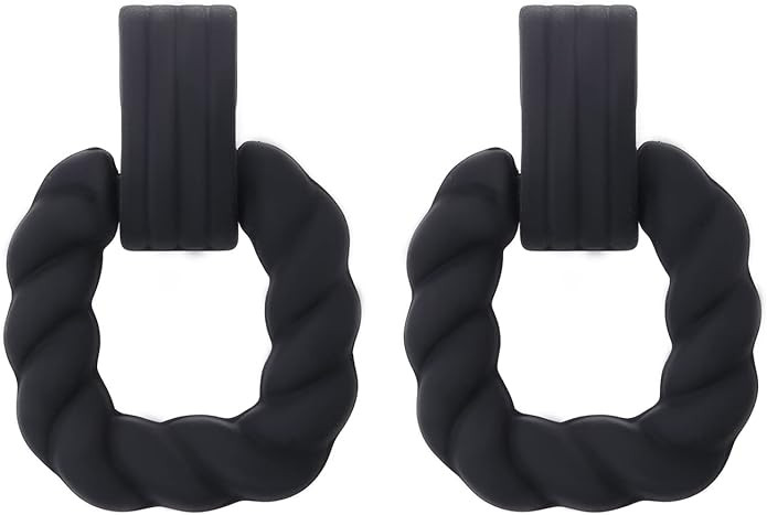 RUOFFETA Rectangle Earrings for Women, Acrylic Square Earrings Twisted Geometric Statement Earrin... | Amazon (US)