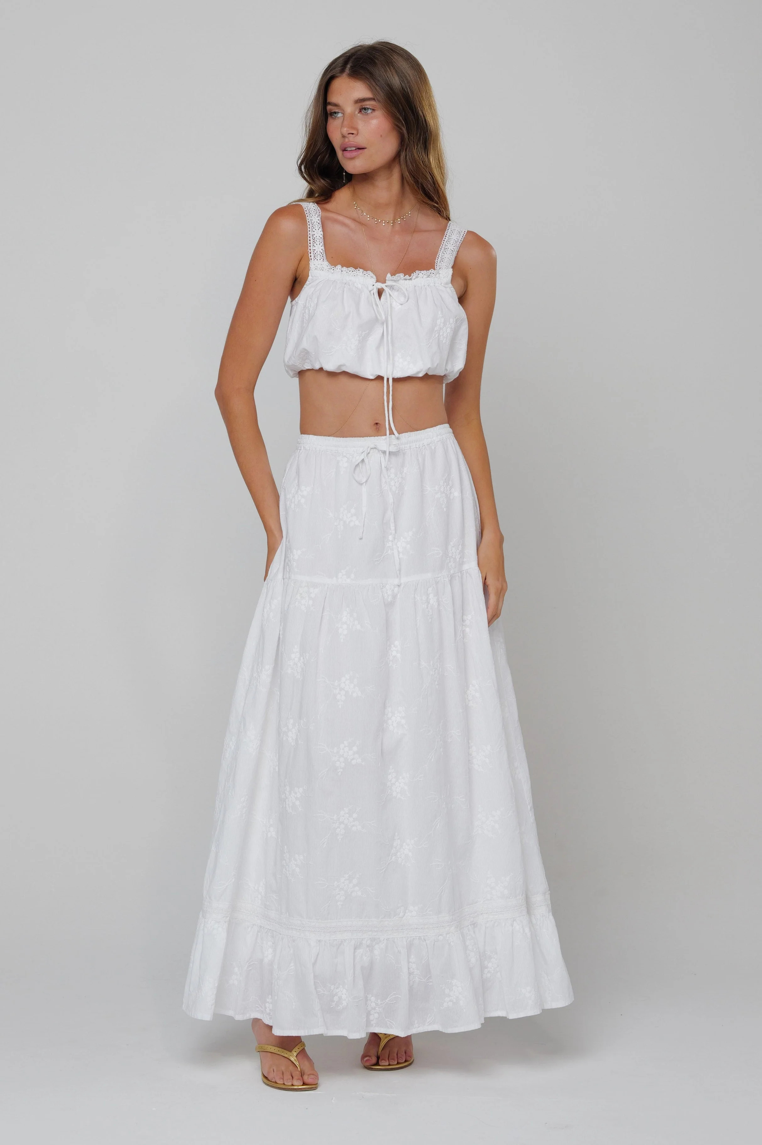 Jackson Skirt in White Embroidered Cotton | RESA / SHOP-RESA.COM