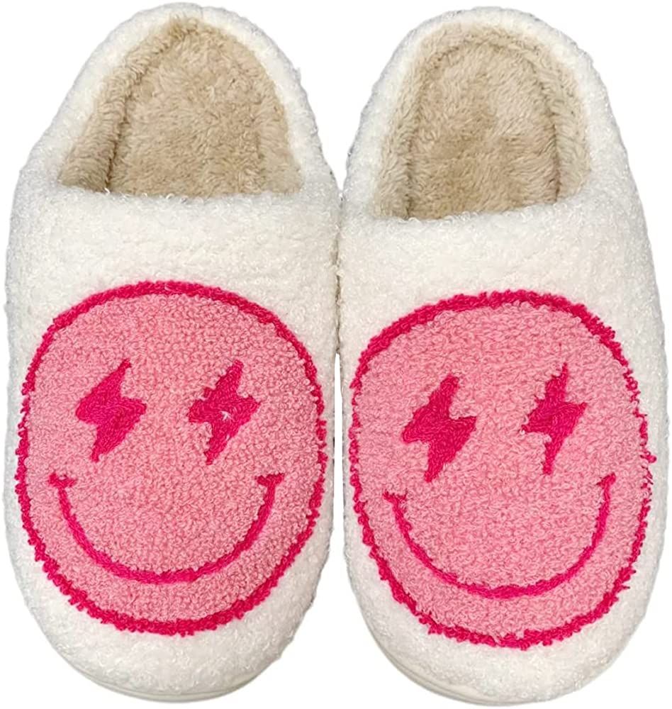 OTELUXS Smile Face Slippers For Women Evil Eyes Slippers Happy Lightning Bolt Memory Foam Cowboy ... | Amazon (US)