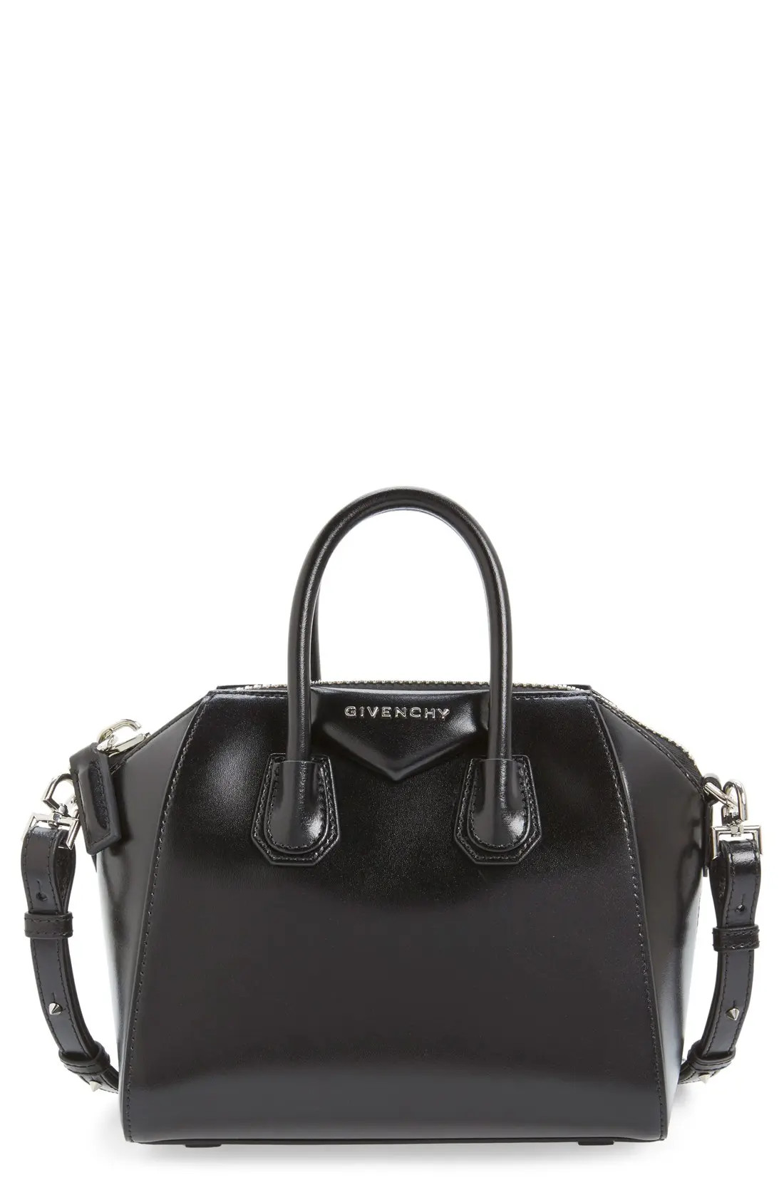 Givenchy 'Mini Antigona' Box Leather Satchel in Black at Nordstrom | Nordstrom