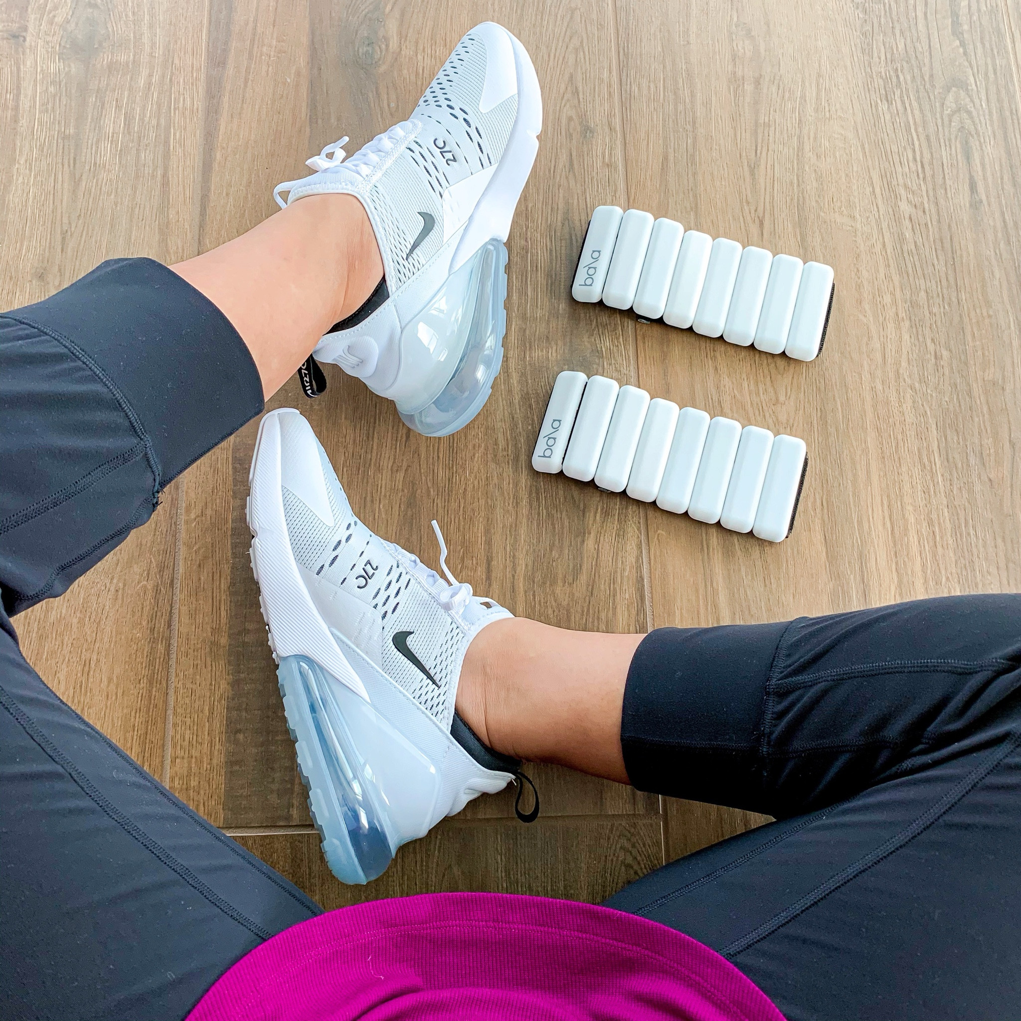 25% off off these best selling Nike Air Max 270 sneakers! These Nikes have been a favorite of mine for many years! Love this style! Bala weighted bangle set. Lululemon Align cropped joggers size 8.

Nike Air Max 270, Nike running shoes, Nike tennis shoes, white Nike sneakers, white sneakers, athletic shoes, running shoes, Lululemon favorites, Bala bands

#LTKBacktoSchool #LTKActive #LTKShoeCrush