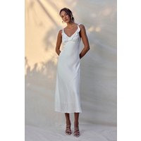 ASTR the Label | Zoie Satin Ruffle Midi Dress in White | Size XL | ASTR The Label (US)