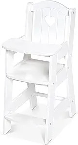 Melissa & Doug Play High Chair - Pretend Play High Chair Baby Doll Accessories,White | Amazon (US)