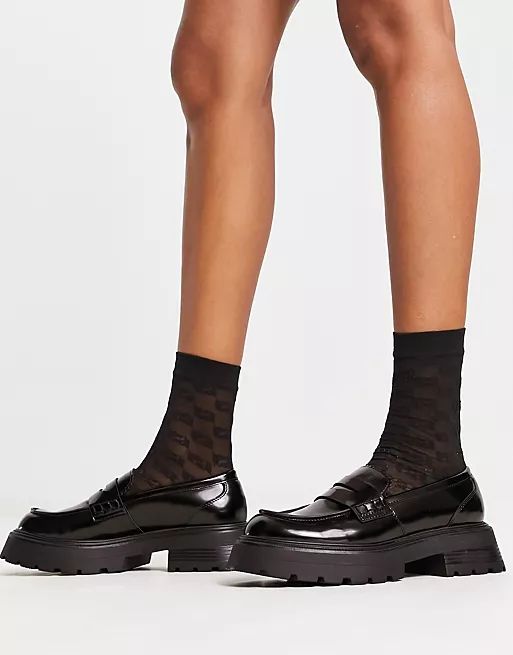 Bershka chunky sole loafers in black | ASOS (Global)